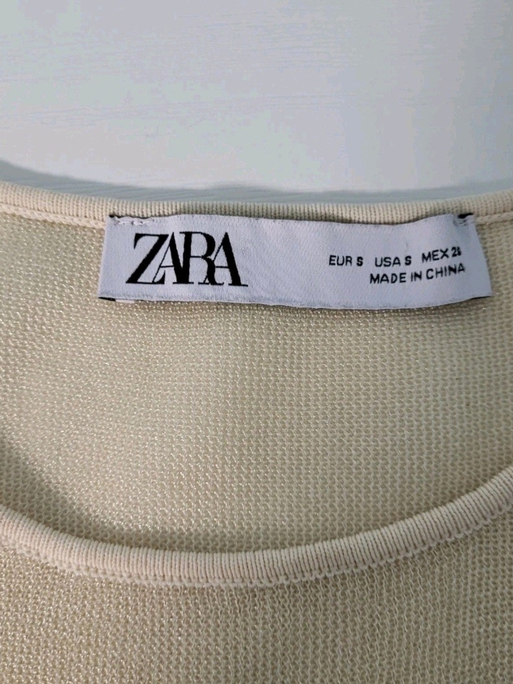 Zara Cream Mesh-Inset Ribbed Tank - Picture 4 of 6